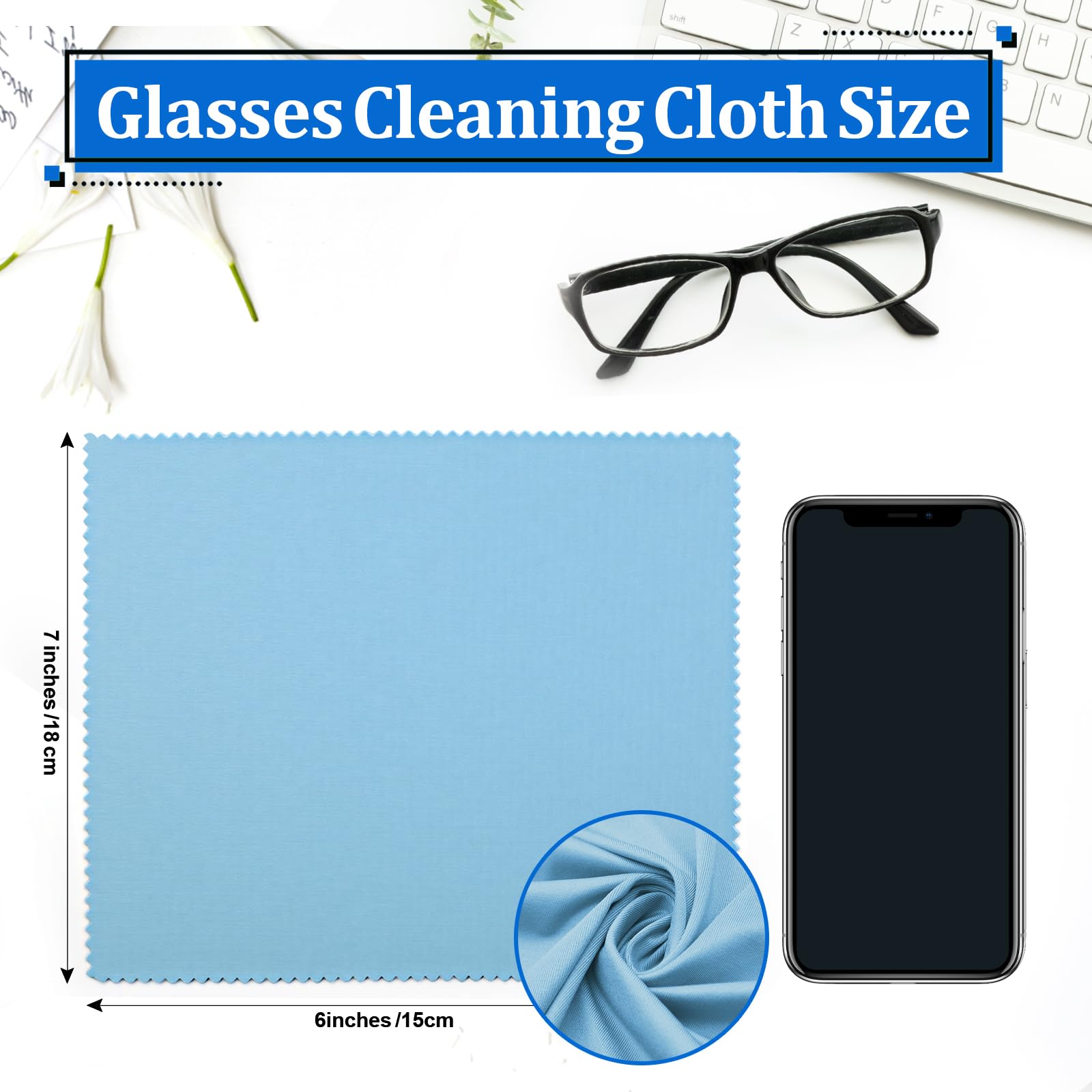 Ninsula paño gafas azul, limpieza sin rayas para gafas y móviles