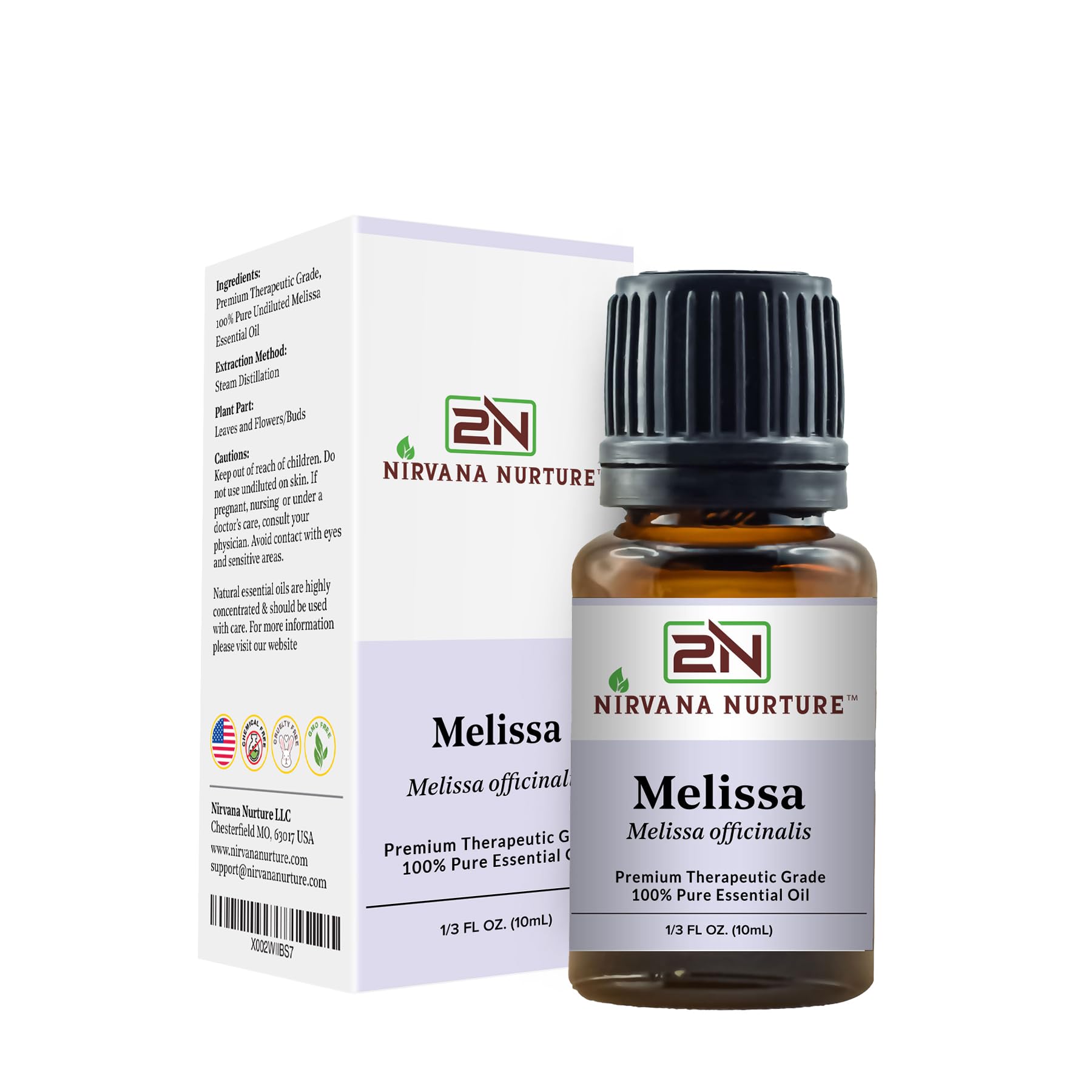 Nirvana Nurture Melissa aroma cítrico suave para elevar el ánimo.