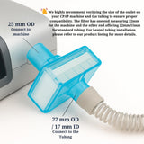 Conexión 22 mm para tubos estándar en el filtro Nispira CPAP inline.