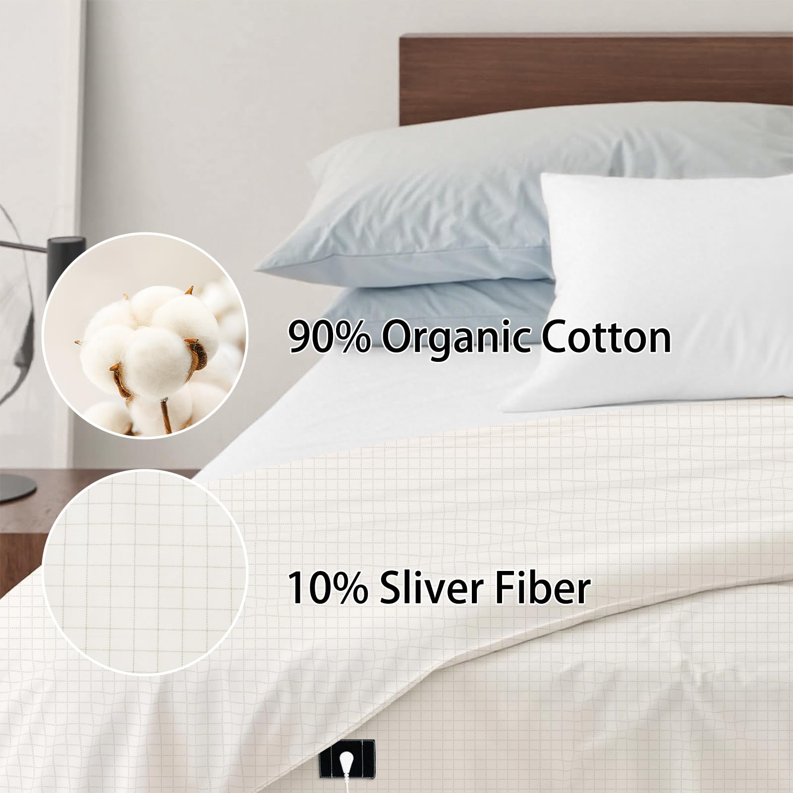 NIULAFR Sábana conexión tierra: vista general de la cama para dormir mejor.