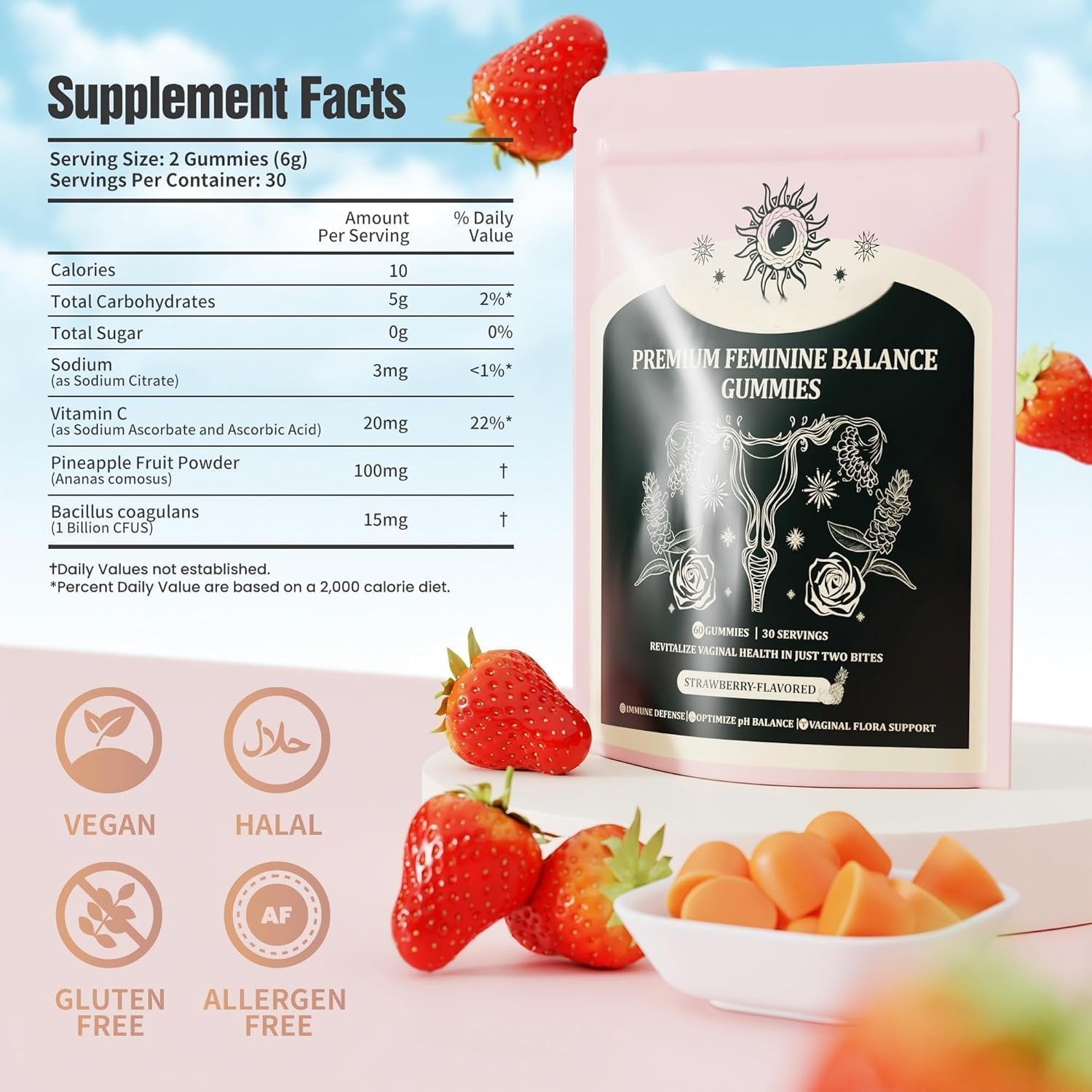 NIUSISE Balance gomitas en mano, sabor piña para snack diario.