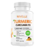 NIVELLE Curcumina de Cúrcuma, botella de cápsulas para uso diario.