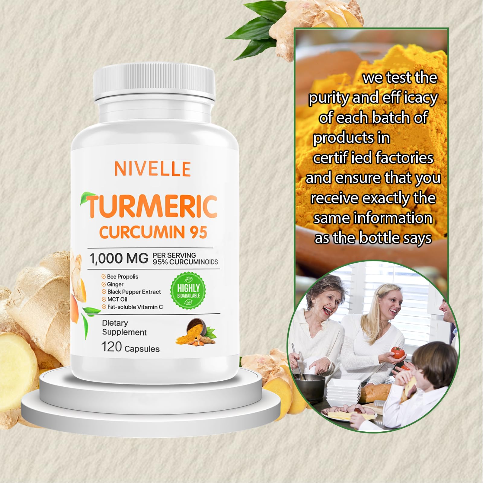 NIVELLE Curcumina de Cúrcuma, dosis diaria en formato práctico.