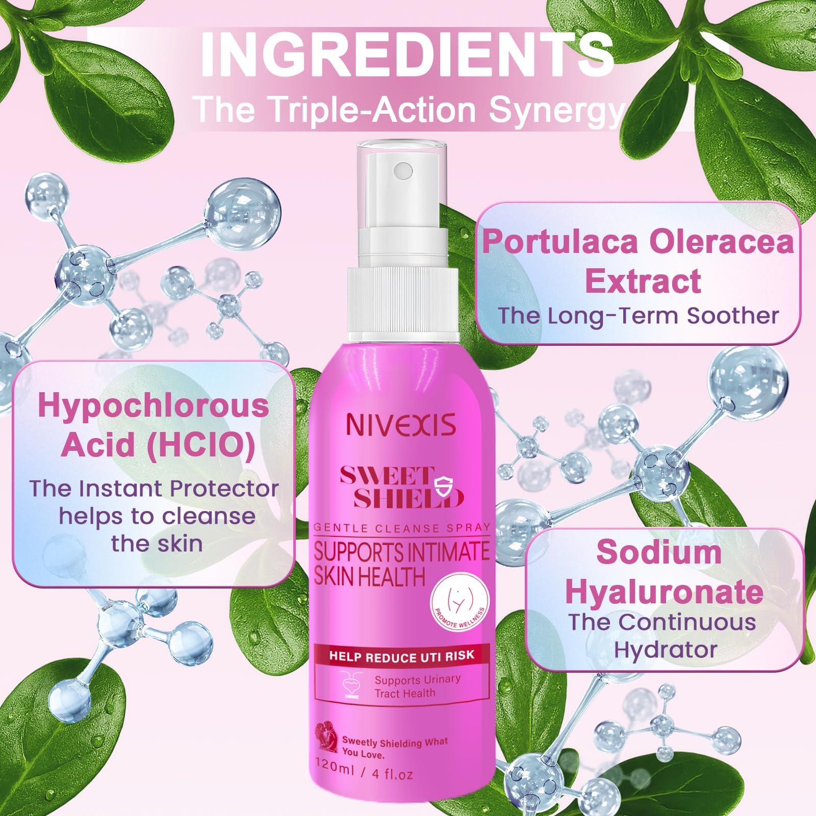Nivexis bruma íntima con equilibrio de pH vaginal.