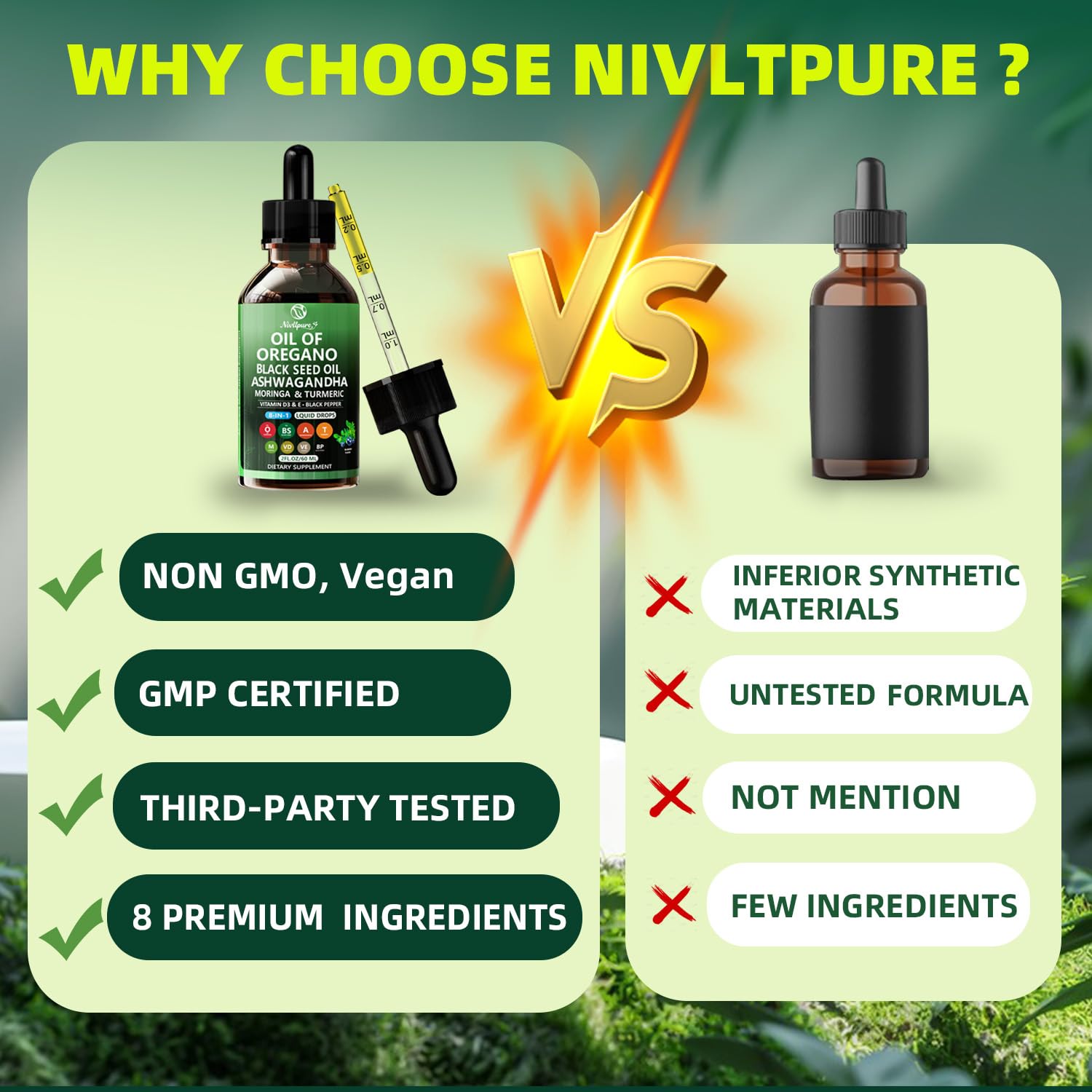 Nivltpure Tapa segura protege el producto y facilita almacenamiento responsable.