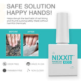 NIXXIT aplicación esmalte claro: capa invisible que desalienta llevarse las uñas a la boca.