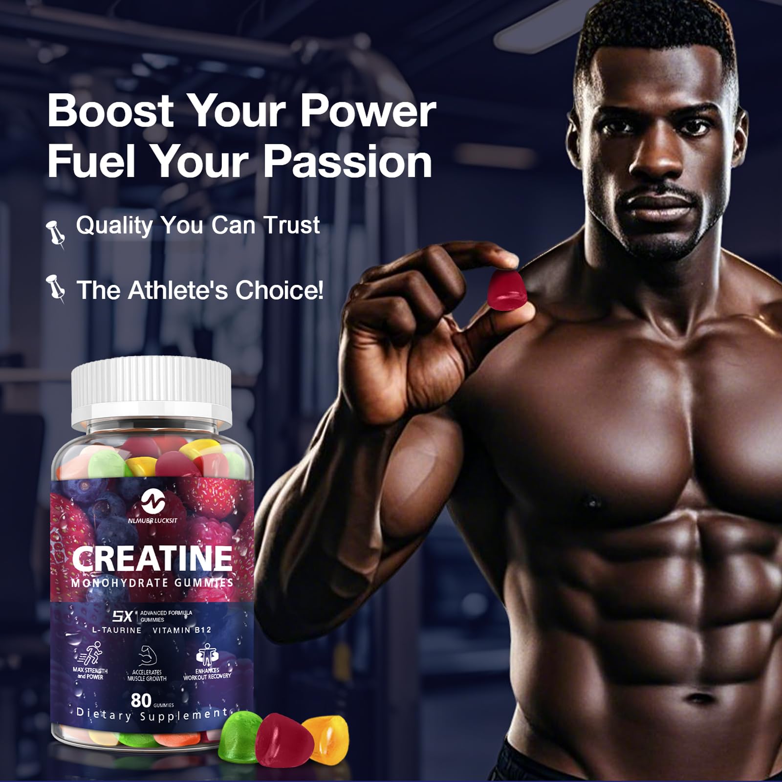 NLMUBR LUCKSIT energia y rendimiento con creatina en formato masticable para entreno