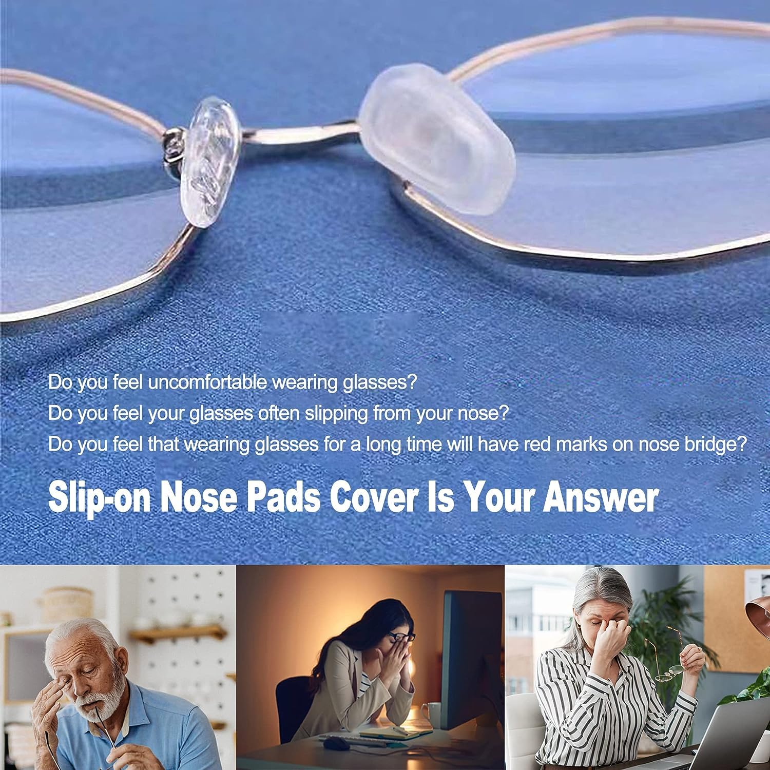 NLQHOPTS repuestos nariz gafas silicona ergonómicas para mayor comodidad.