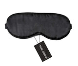 NMM Global antifaz de seda morera 100% negro para dormir cómodo.