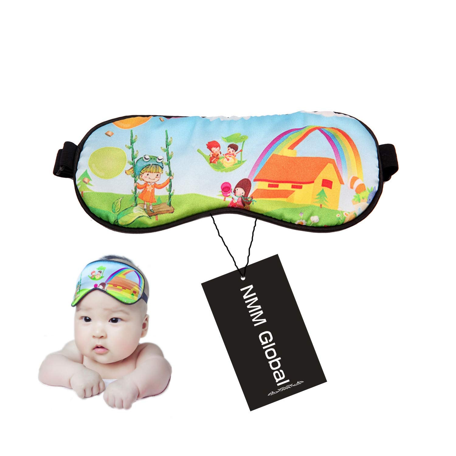 NMM Global máscara de ojos seda para niños, frente suave para dormir mejor.