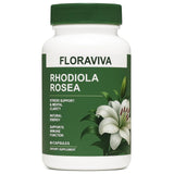 NO BALD Floraviva Rhodiola Rosea frasco de cápsulas para energía sostenida.