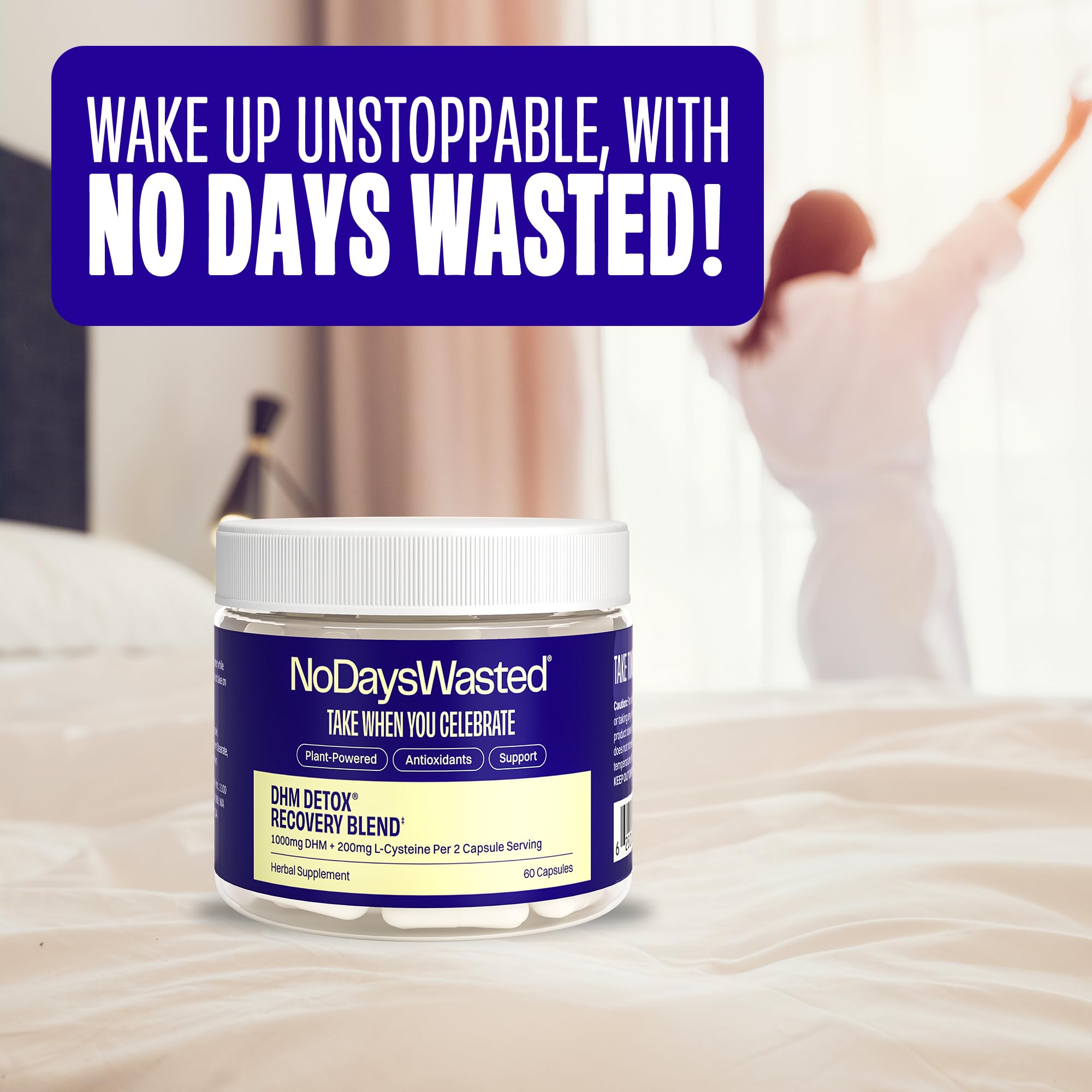 No Days Wasted DHM Detox, embalaje: presentación de seguridad y conveniencia para compra.