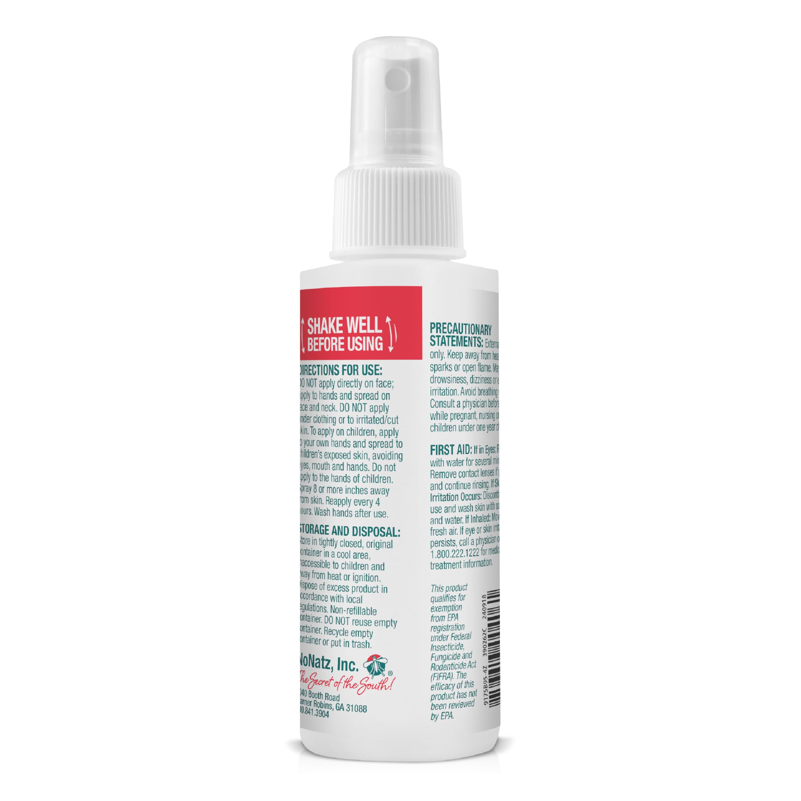 No Natz spray repelente, secado rápido y ligero para senderismo.