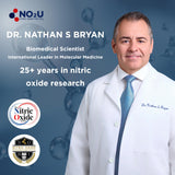 Botella NO2U Bryan Nitriceuticals abierta y cerrada, almacenamiento adecuado