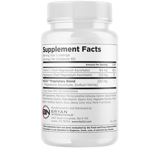 Etiqueta NO2U Bryan Nitriceuticals, muestra sin gluten y apto para dietas
