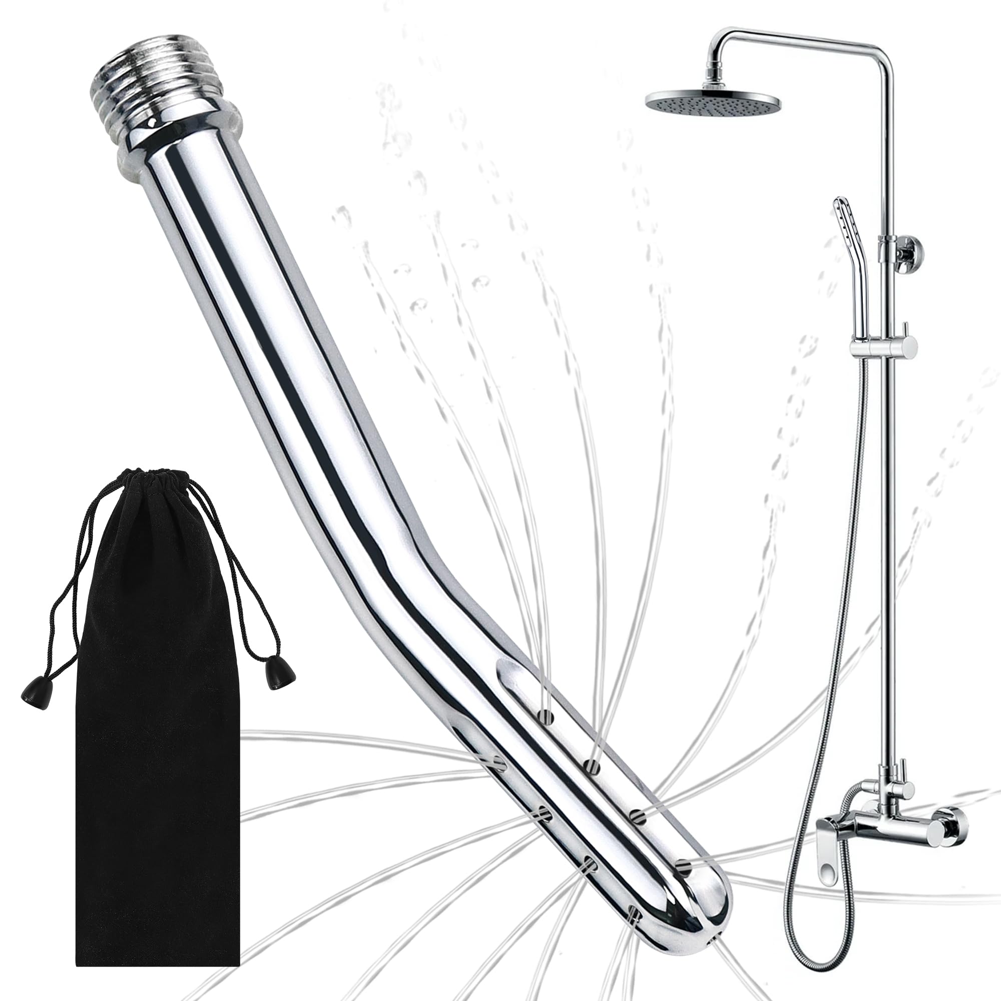 Nobgum, conjunto de ducha en metal enema, listo para uso inmediato y limpieza fácil.