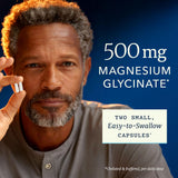 Botella Nobi Nutrition Magnesio Glicinato 500 mg, suplemento suave para estómago.
