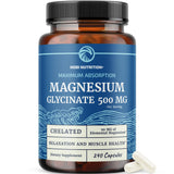 Nobi Nutrition Magnesio Glicinato 500 mg cápsulas, fáciles de tragar para uso diario.