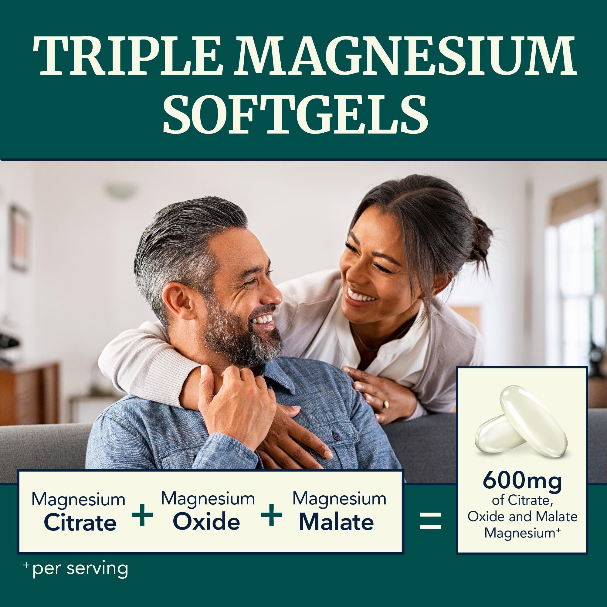 Nobi Nutrition Magnesio Triple: citrato, malato y oxido para absorción eficiente.