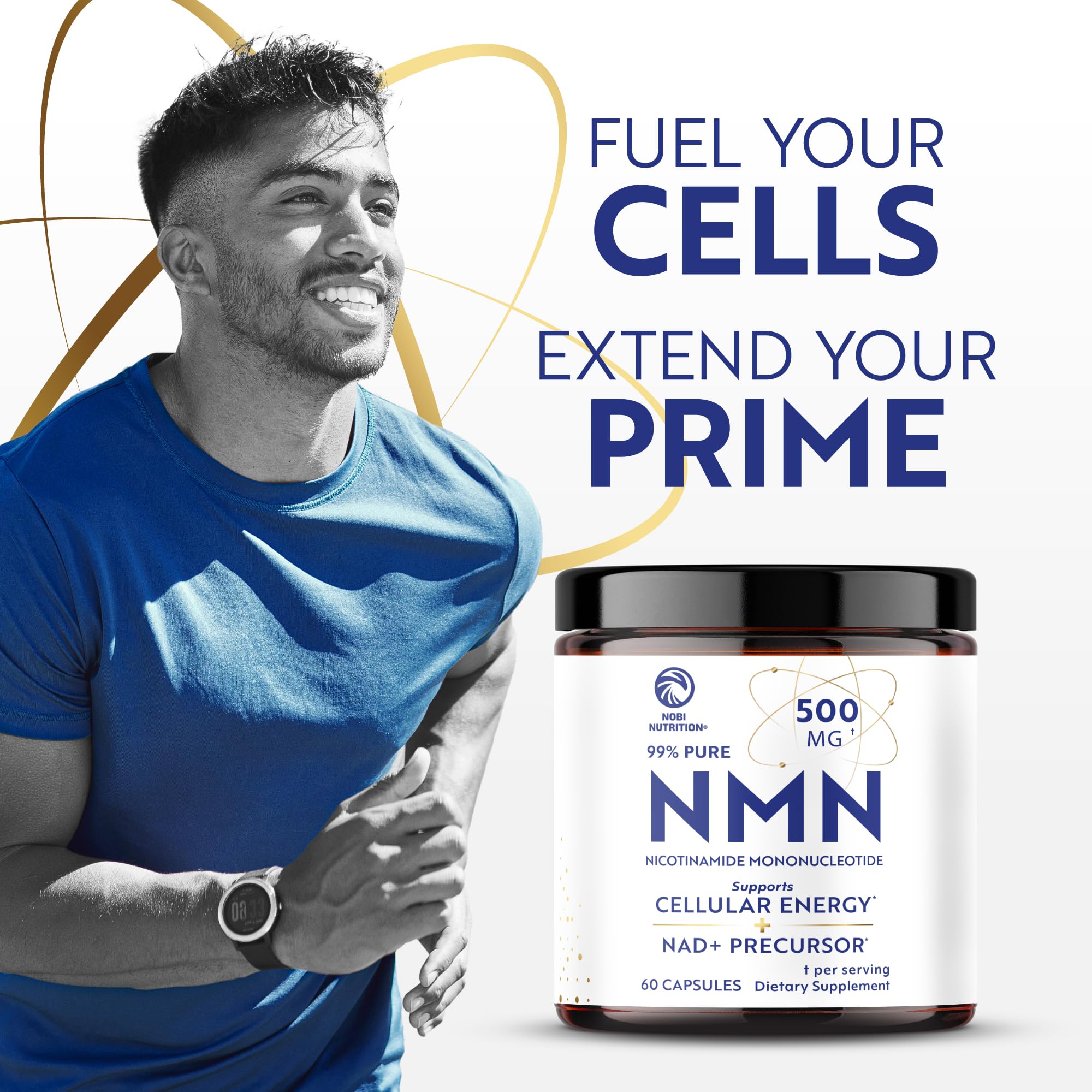 Nobi Nutrition NMN presentación de fácil almacenamiento.