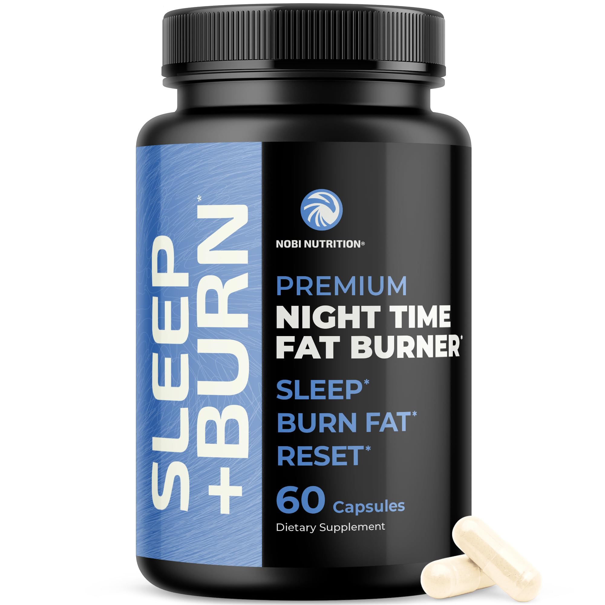 Nobi Nutrition quemador grasa nocturno, botellas para dormir mejor y apoyar el metabolismo