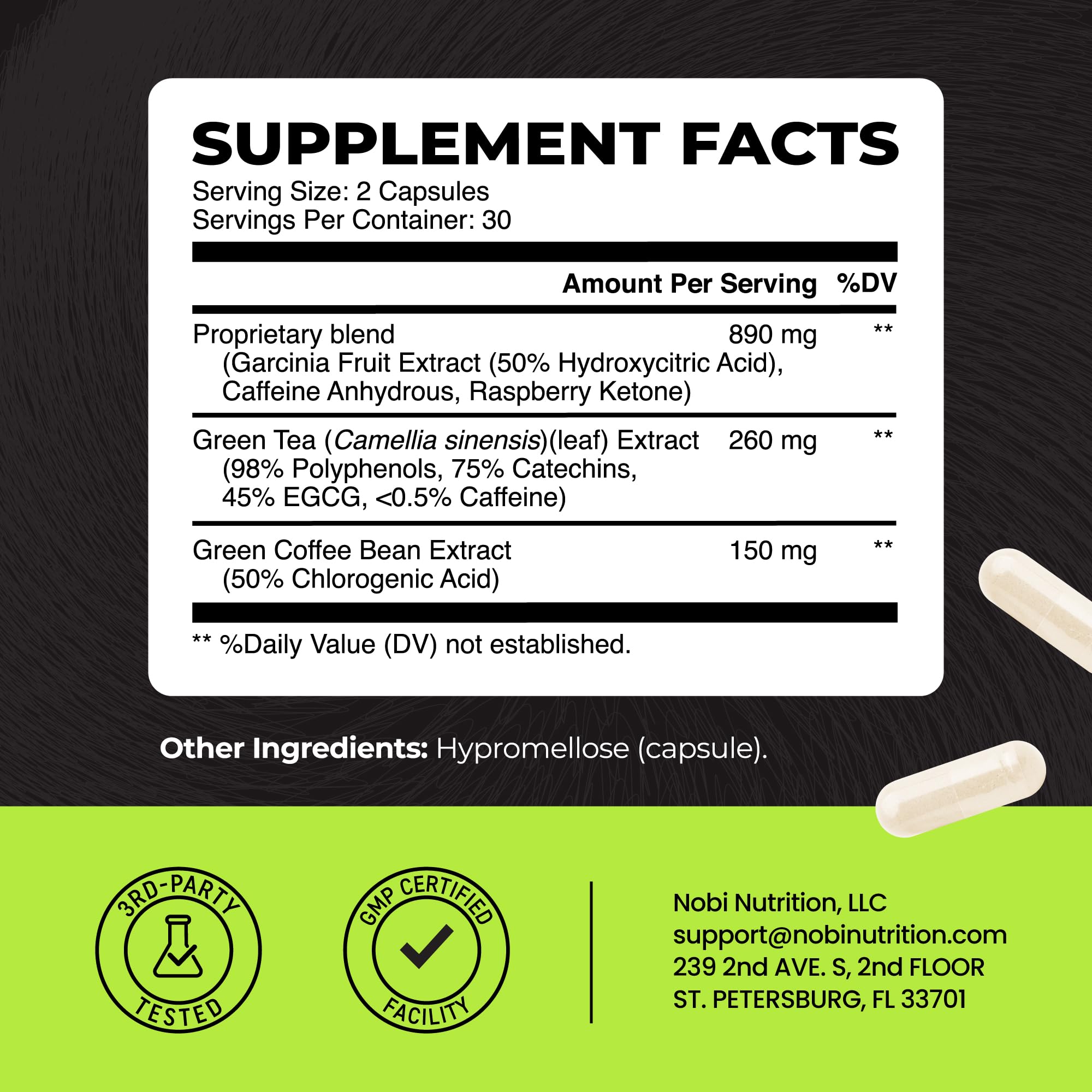 Nobi Nutrition cápsulas veganas sin ingredientes de origen animal.