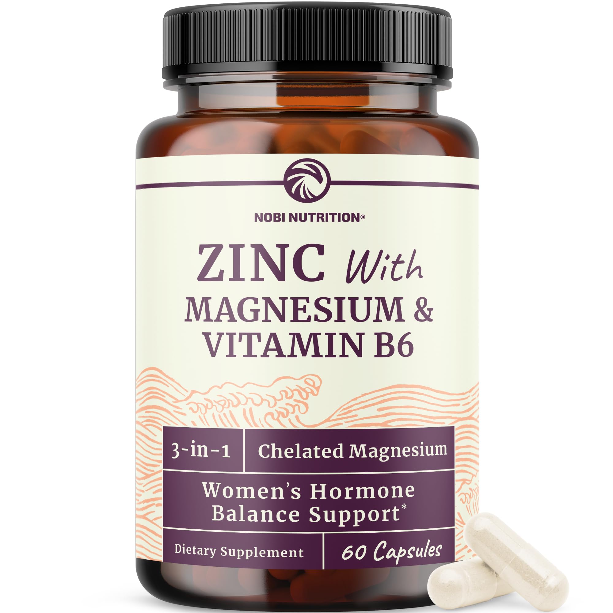 Nobi Nutrition zinc magnesio cápsulas en botella para uso diario