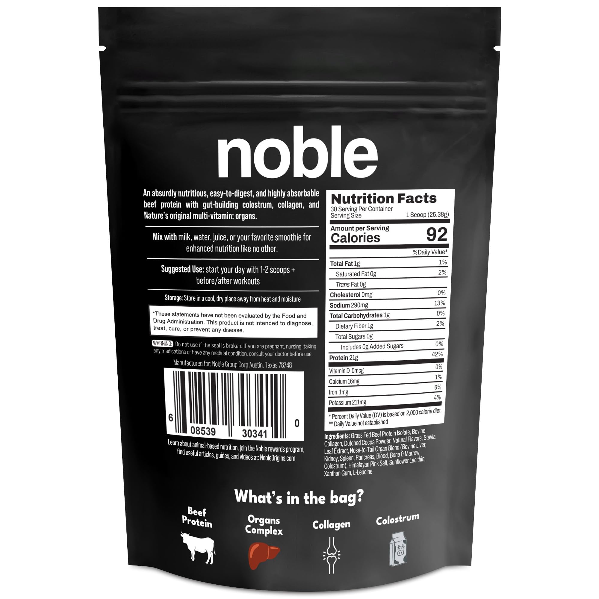 Ganado alimentado con pasto, compromiso de calidad Noble Origins.