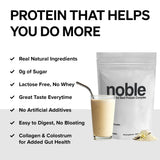 Batido de Noble Origins Proteína de Res vainilla, listo en vaso para recuperación diaria.