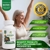 NobleAid aspirina 81 mg frasco de 1000 tabletas, opción familiar