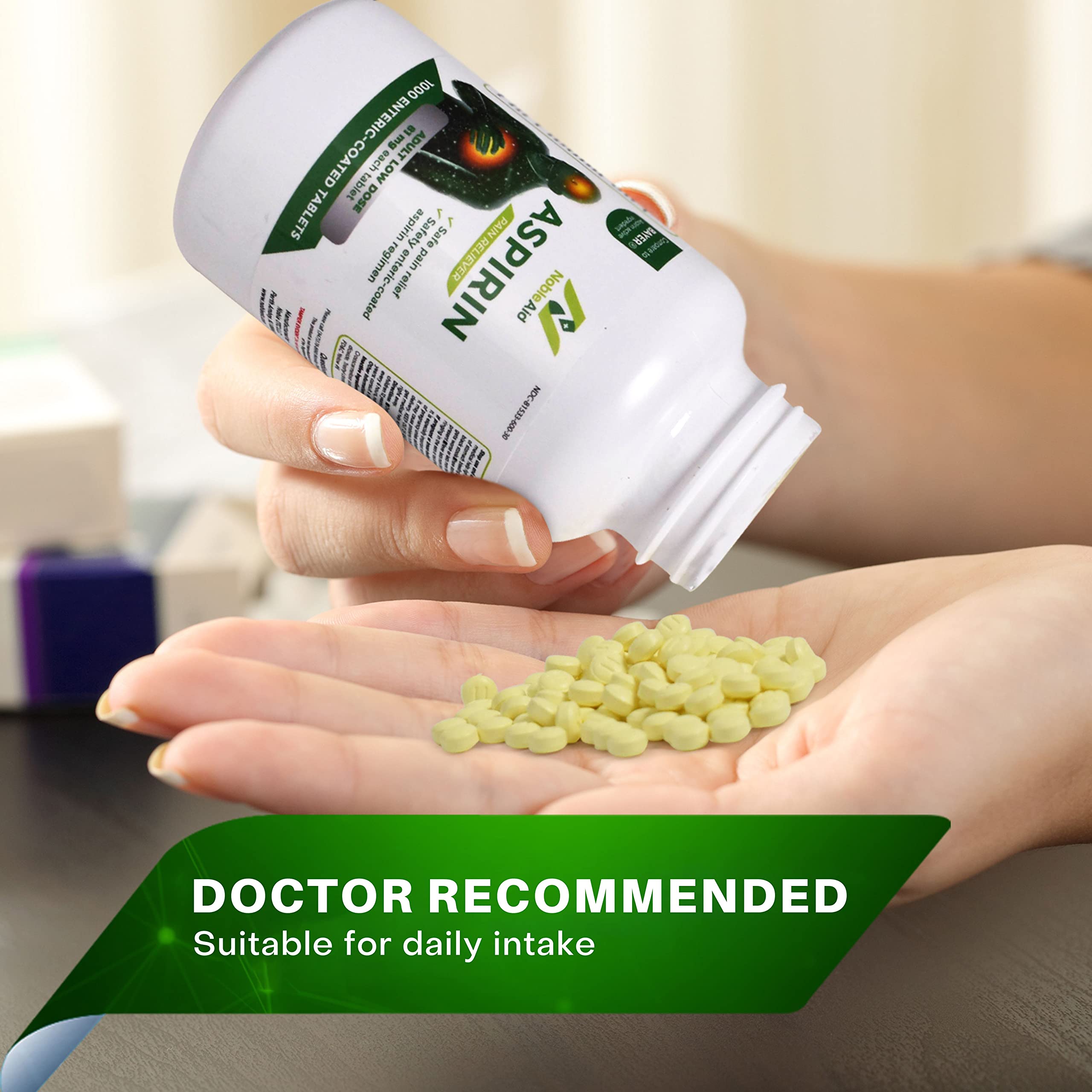 NobleAid aspirina 81 mg para alivio de molestias leves de dolor