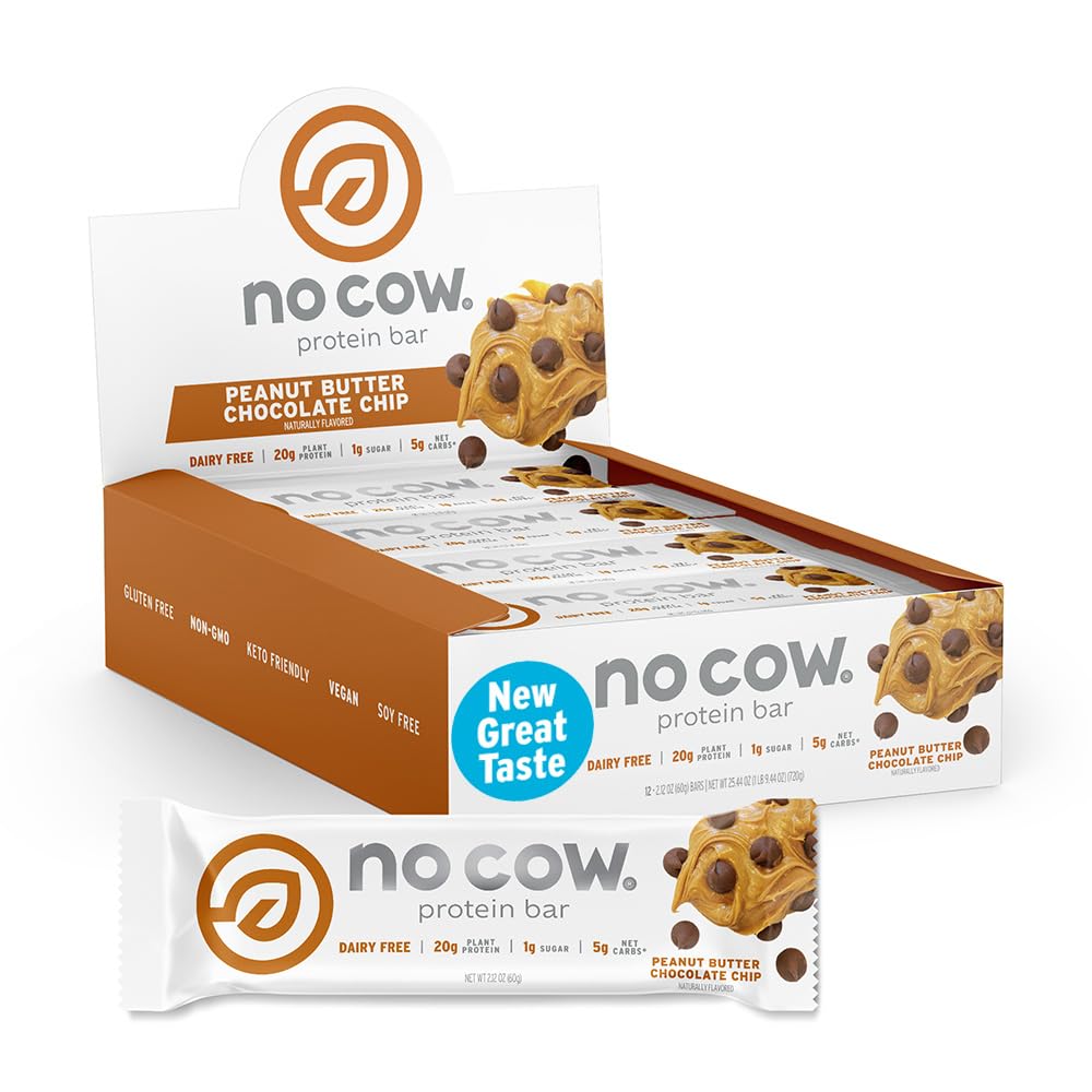 Barra No Cow vegana con empaque frontal, snack portátil y equilibrado.