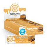 No Cow barra proteica vegana con cup mantequilla cacahuete, ideal como snack post-entrenamiento