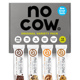 No Cow barras de proteína vegana en envase original, snack nutritivo para días activos.