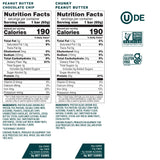 No Cow barras proteína vegana, ingredientes clave destacados, opción libre de gluten y lácteos.