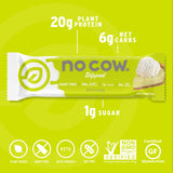 No Cow barra proteina vegetal lima acida envuelta, lista para llevar.