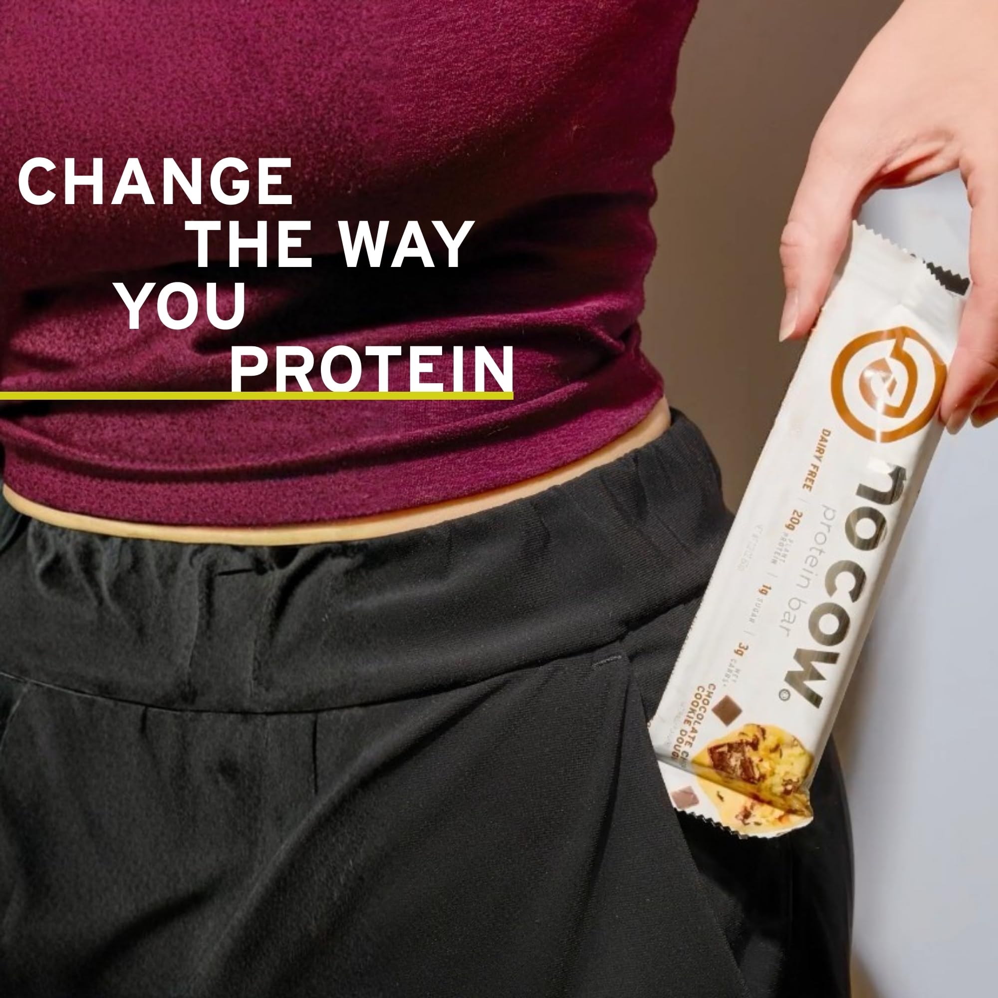 No Cow barra proteica vegana apta para dietas keto, merienda controlada