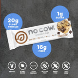 No Cow barra proteica vegana sin gluten, opción limpia para diversas dietas