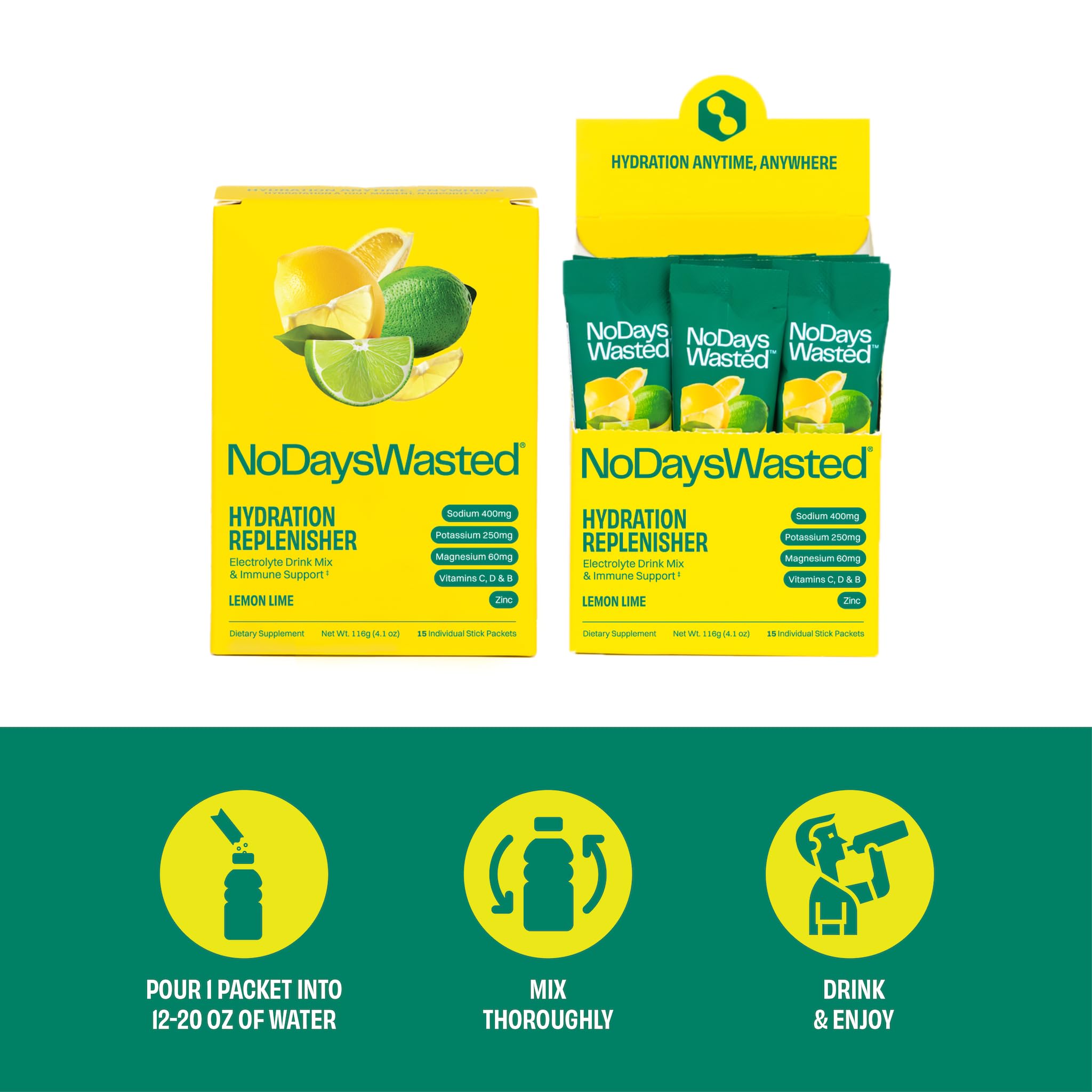 Sabor limón-lima de No Days Wasted, refrescante y agradable