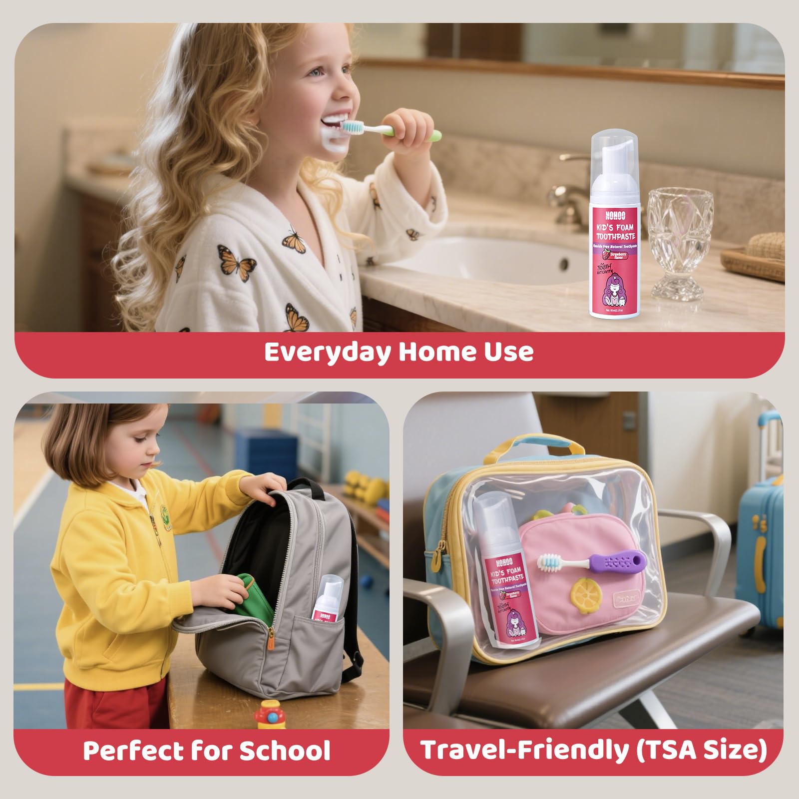 NOHOO diseño ergonómico y 60 ml, ideal para bolsos.