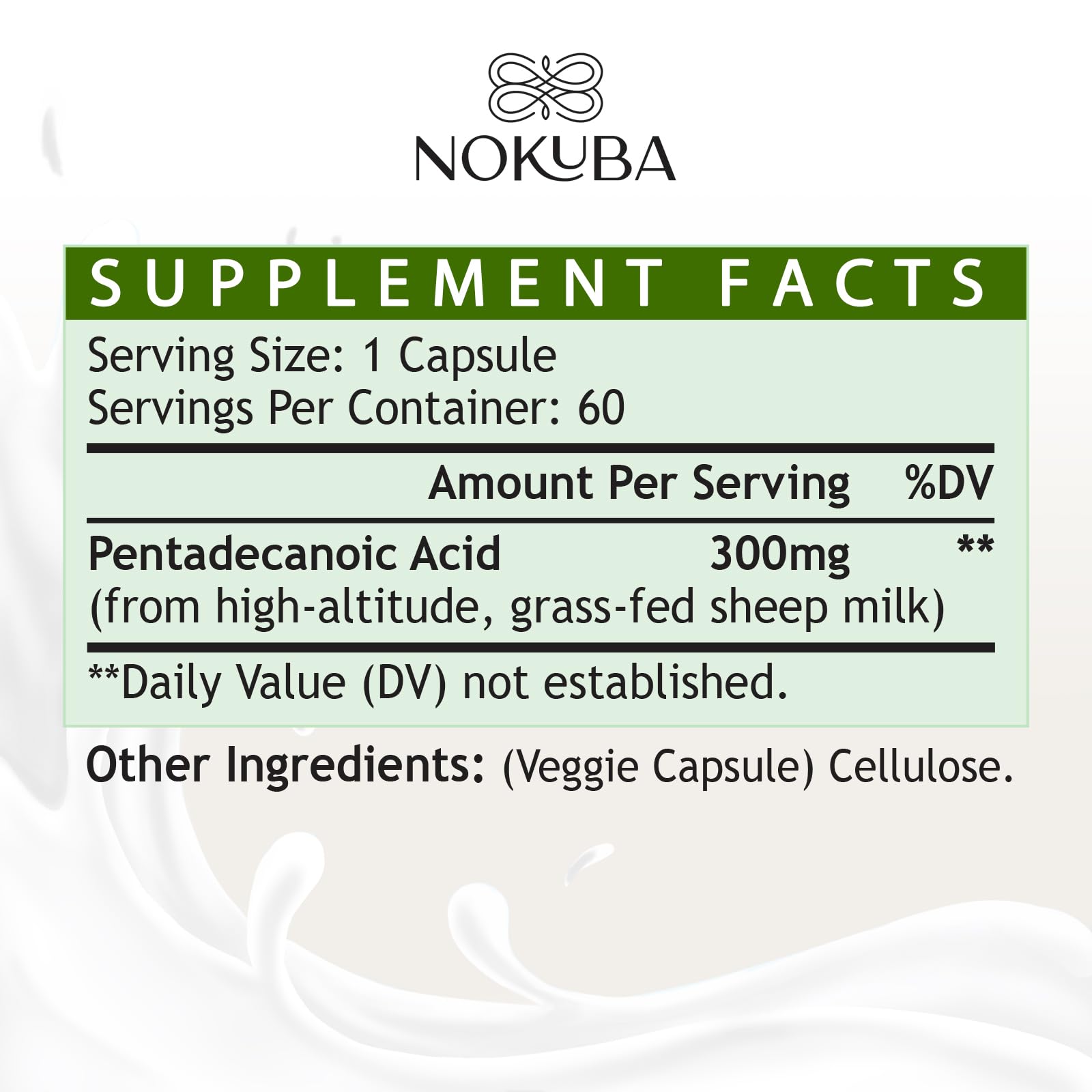 Nokuba dosis diaria de 300 mg en cápsula para rutina saludable