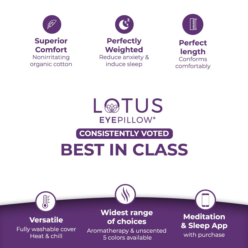 Nolava Designs Lotus Eye Pillow para viaje, compacto y cómodo.