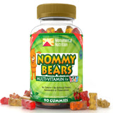 Nommy Bears botella de gominolas multivitaminadas para niños, dosis diaria fácil.