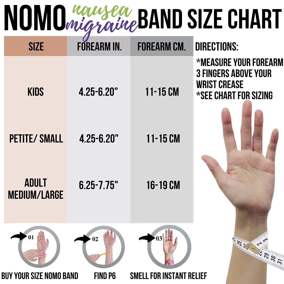 NoMo Nausea pulsera impermeable, ideal para uso diario y viajes