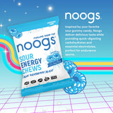 Noogs gomas energéticas textura suave en la mano, fácil de masticar durante entrenamientos.