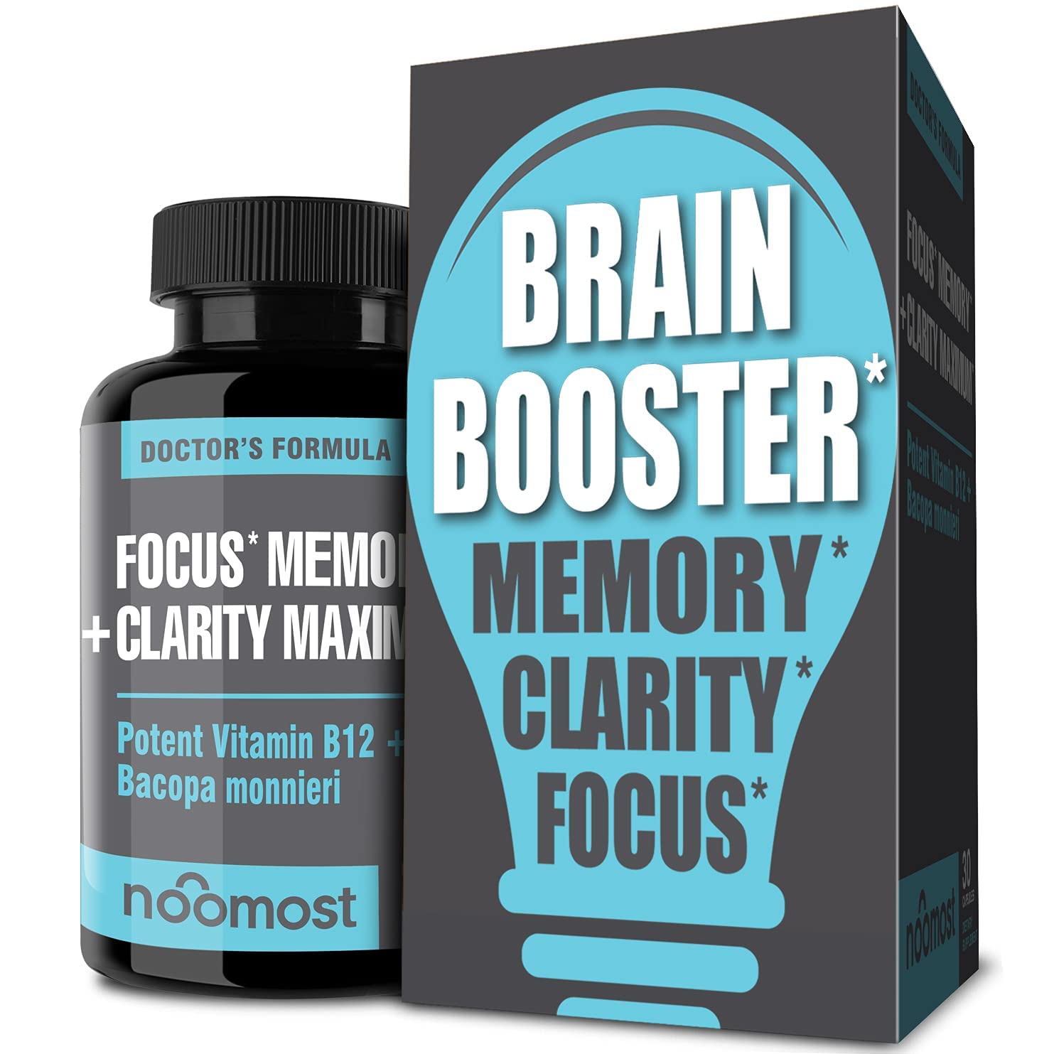 NooMost cerebro: frasco visible para enfoque