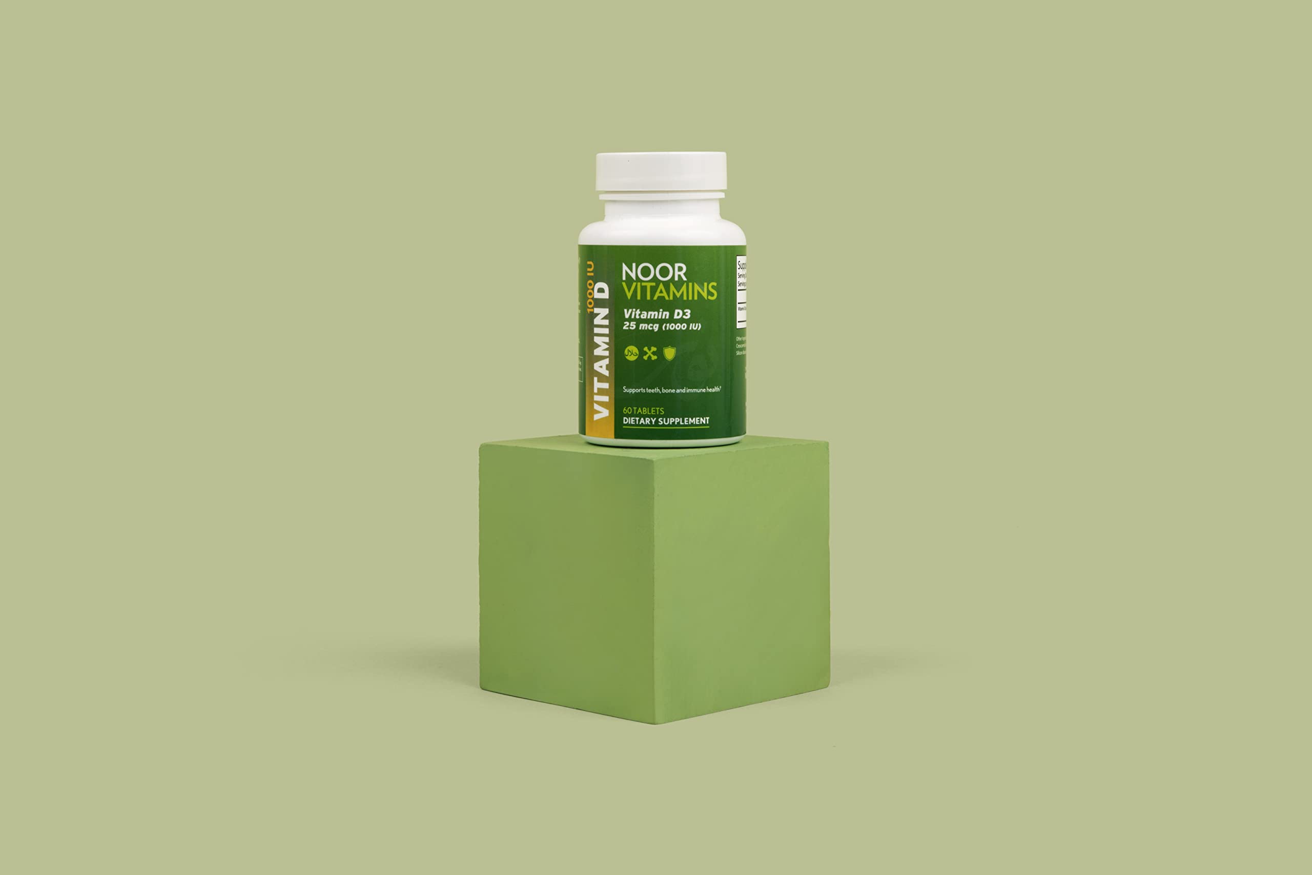 Noor Vitamins D3 bote cerrado para almacenamiento seguro