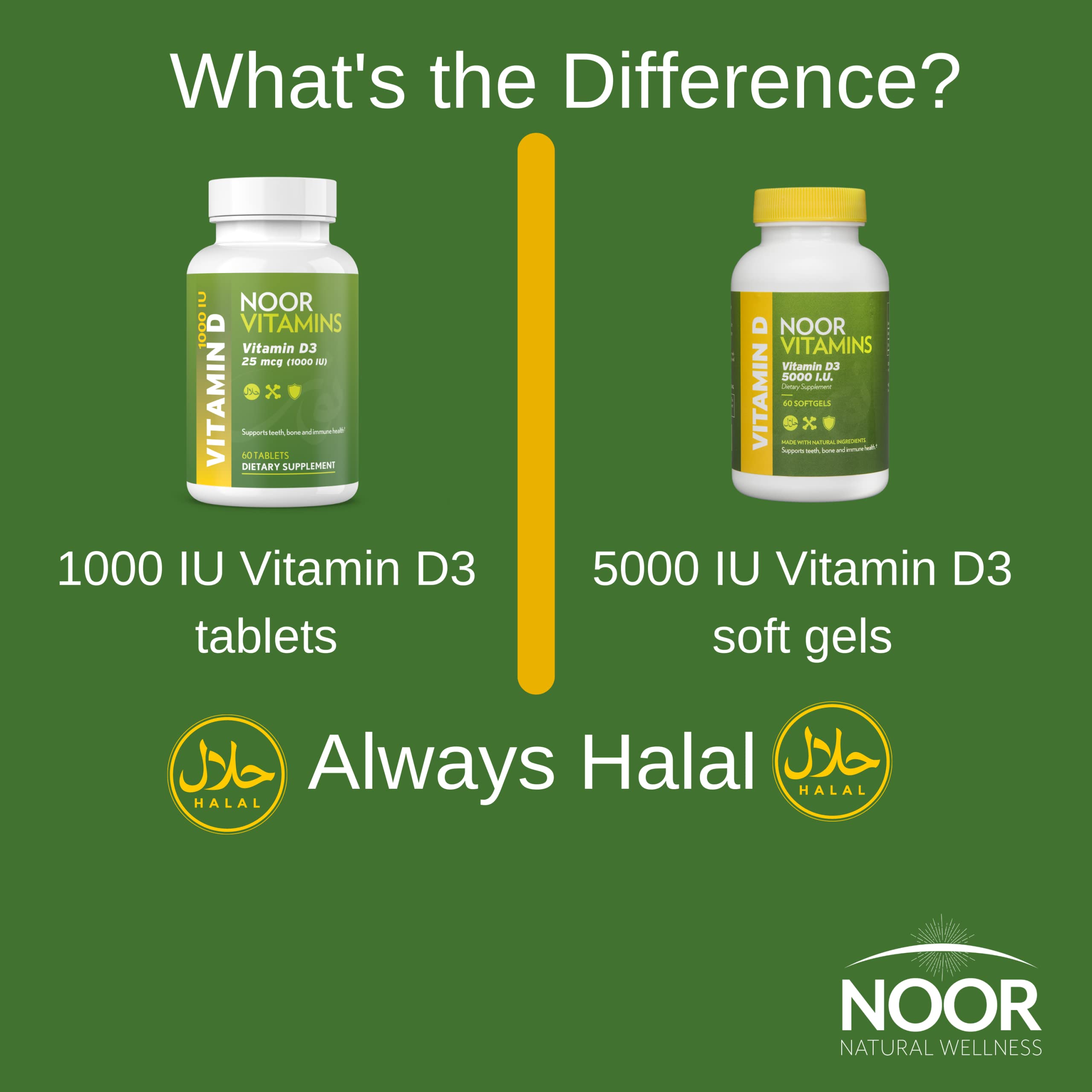 Noor Vitamins D3 capsula nutricional para salud ósea e inmune