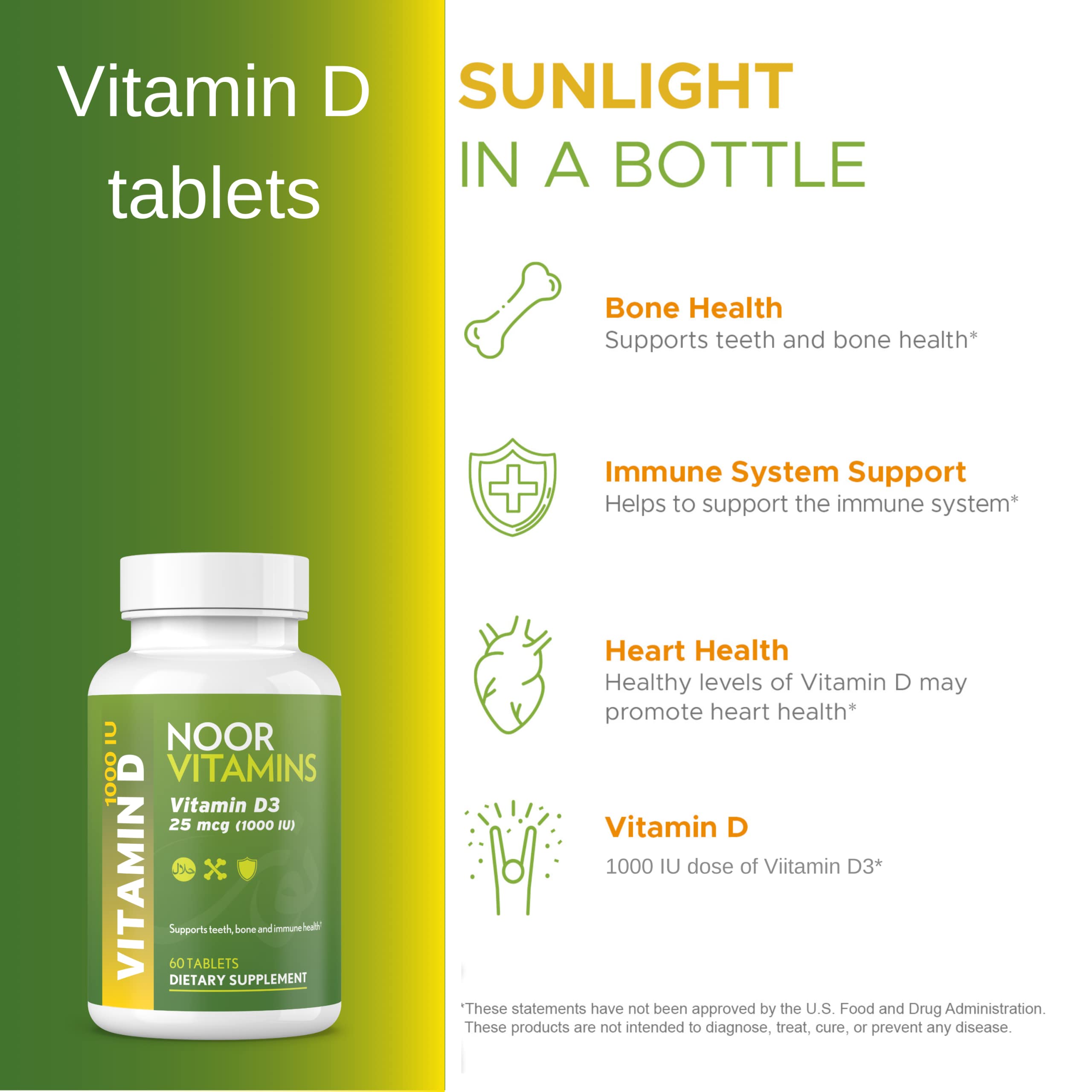 Noor Vitamins D3, etiqueta halal, garantía de calidad y pureza
