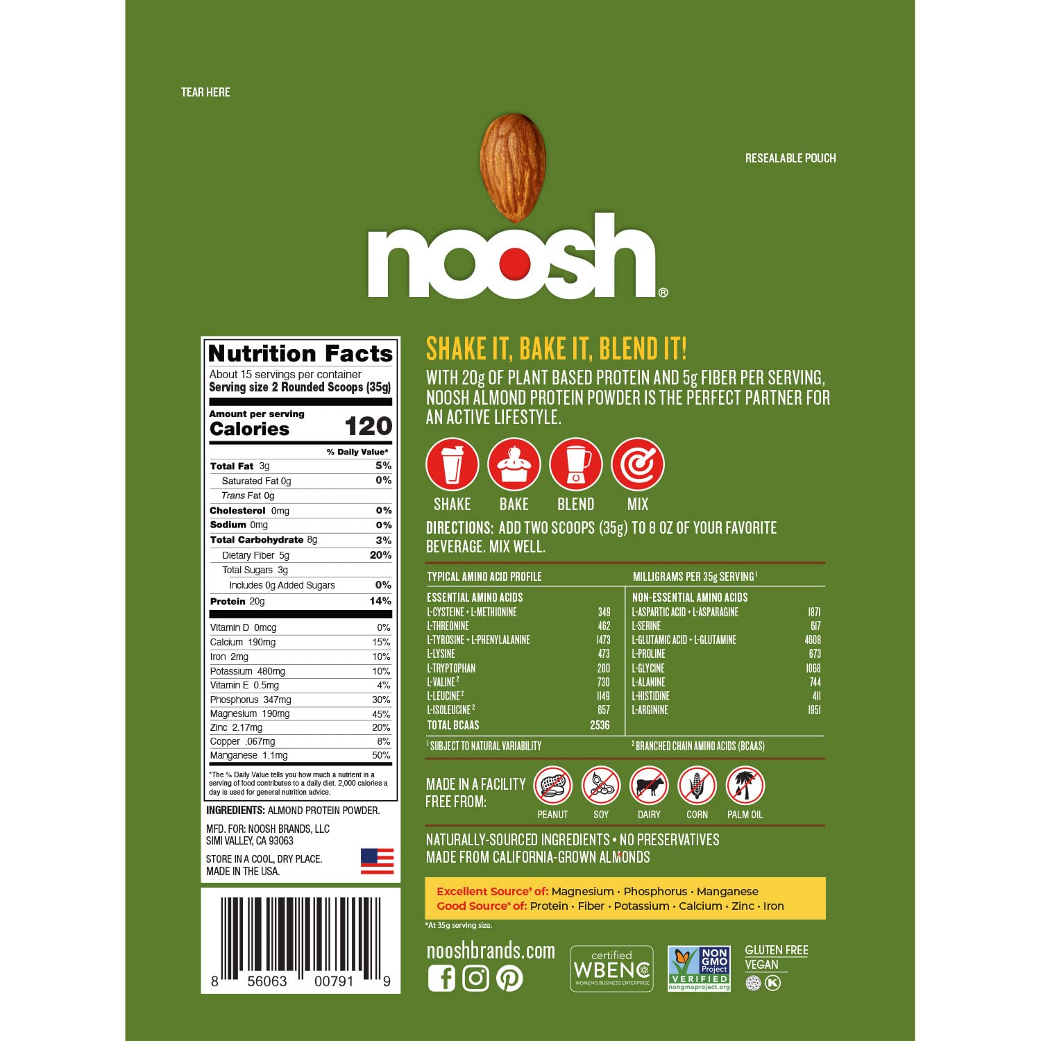 NOOSH batido suave con proteína de almendra para desayunos rápidos.